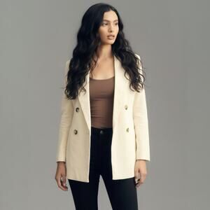 Anthropologie Maeve Corduroy Double-Breasted Blazer Size 4